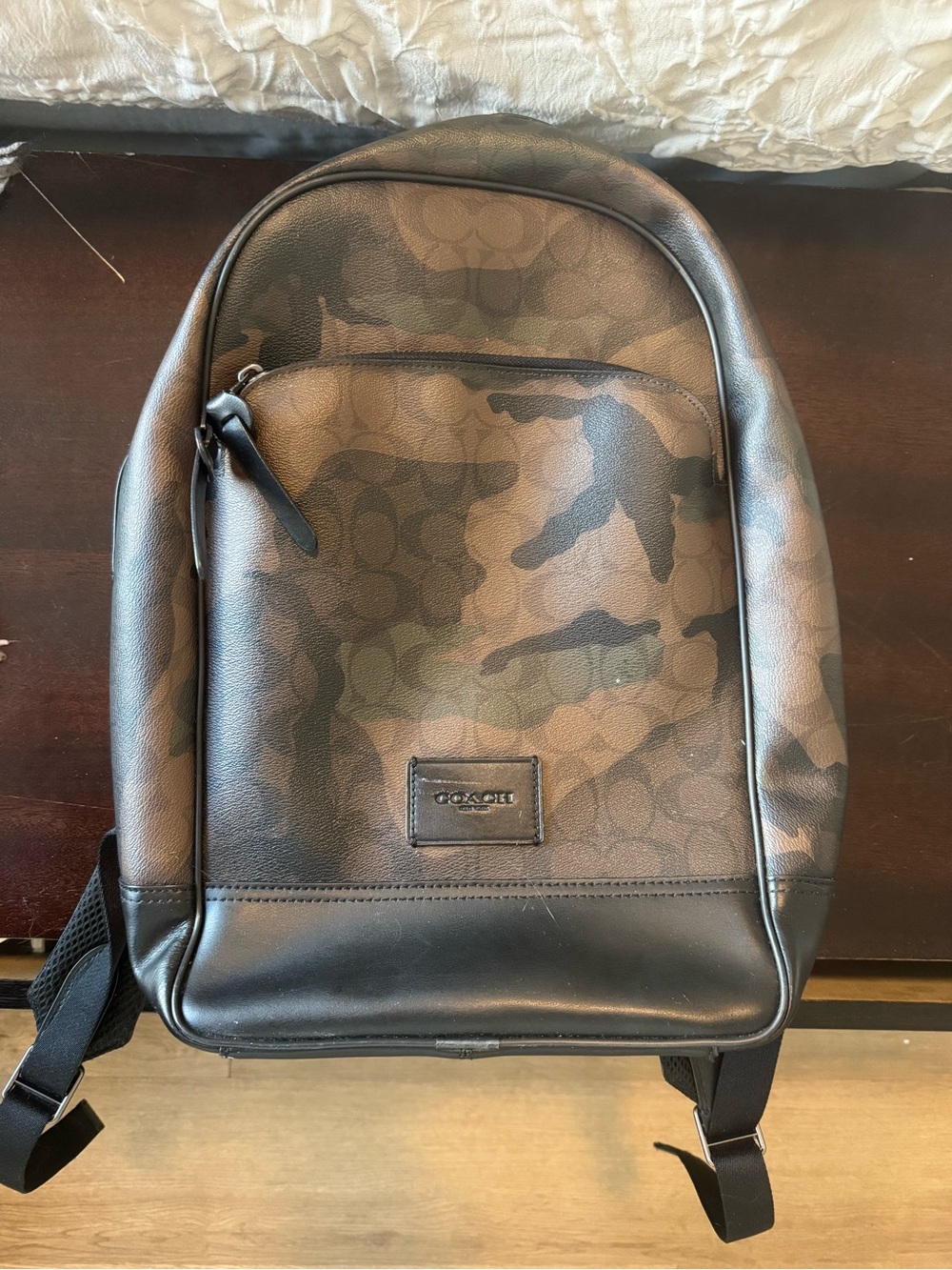 Coach Woman’s Camo Signature Backpack - Brown/Olive/Black